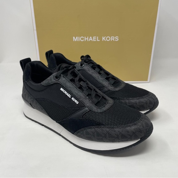 Michael Kors Allie Stride Trainer Logo Black Sneaker - NWT - Picture 6 of 12